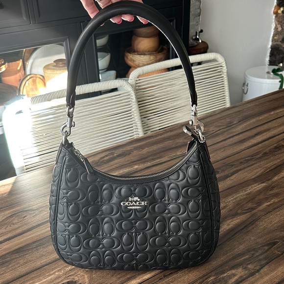 Coach Black Embossed Shoulder Bag - Picture 4 of 7